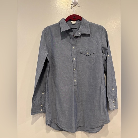 J Crew Factory Tunic Top Blue Size S Style 41346 - Picture 1 of 6